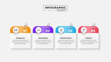 Swot analysis infographic template with icons vector