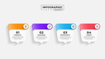 Swot analysis infographic template with icons vector