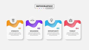 Swot analysis infographic template with icons vector