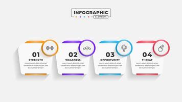 Swot analysis infographic template with icons vector