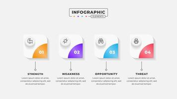Swot analysis infographic template with icons vector