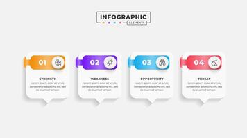Swot analysis infographic template with icons vector