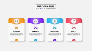 Swot analysis infographic template with icons vector