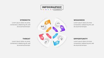 Swot analysis infographic template with icons vector