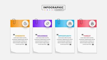 Swot analysis infographic template with icons vector