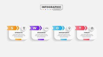 Swot analysis infographic template with icons vector