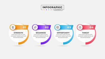 Swot analysis infographic template with icons vector