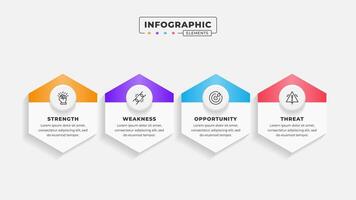 Swot analysis infographic template with icons vector