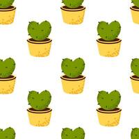 Seamless background of cacti vector