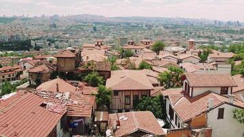 A breathtaking panoramic view of Ankaras historic neighborhoods, captured on a sunny afternoon. The showcases the charm and beauty of the citys traditional architecture video