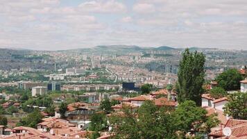 A stunning view of Ankara, Turkey, blending history and modernity. The cityscape from a high point shows diverse architecture and vibrant life video