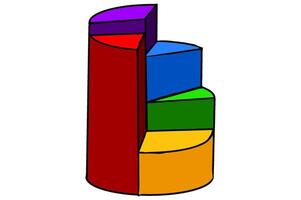 Business Values in 3D Circle Chart Form vector