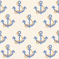 Pirate anchor seamless pattern in flat design vector
