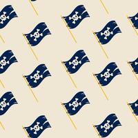 Pirate flag seamless pattern in flat design vector