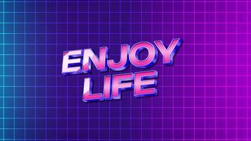 Title Enjoy Life with Gradient Color 3D Stylized Text Effect Animation video