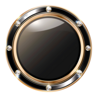 3d button. Round buttons with metal frame. png