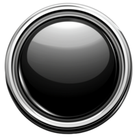3d button. Round buttons with metal frame. png