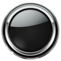 3d button. Round buttons with metal frame. png