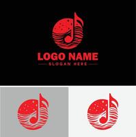 music logo icon for business app icon band typography dj song musical logo template vector