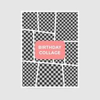Birthday collage photo frame templates vector