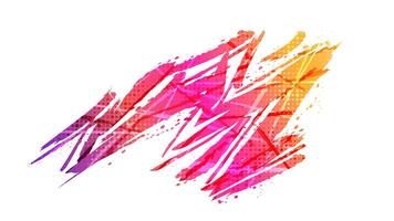 Abstract Background with Brush Texture in Pink and Orange Gradient Colors with Halftone Effect. Vibrant Grunge Background for Sports or Event Design vector