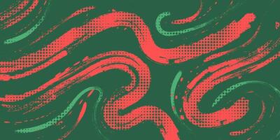 Abstract Sports Background with Green and Orange Brush Texture and Halftone Effect. Grunge Background for Banner or Poster Design vector