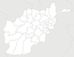 regional blank map of Afghanistan with provinces and administrative divisions, and neighbouring countries and territories. Editable and clearly labeled layers. vector