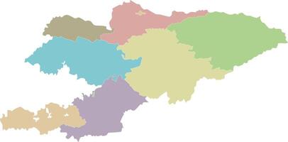 blank map of Kyrgyzstan with regions or territories and administrative divisions. Editable and clearly labeled layers. vector