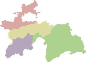 regional blank map of Tajikistan with provinces and administrative divisions. Editable and clearly labeled layers. vector