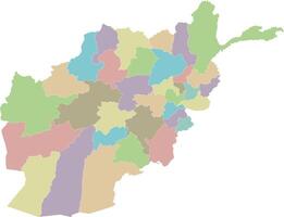regional blank map of Afghanistan with provinces or territories and administrative divisions. Editable and clearly labeled layers. vector
