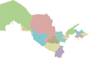 blank map of Uzbekistan with regions or territories and administrative divisions. Editable and clearly labeled layers. vector