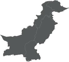 regional blank map of Pakistan with provinces and territories and administrative divisions. Editable and clearly labeled layers. vector
