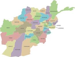 regional map of Afghanistan with provinces or territories and administrative divisions. Editable and clearly labeled layers. vector