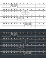 Sliders or faders control board isometric blueprints vector