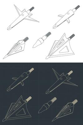Hunting arrowheads isometric blueprints