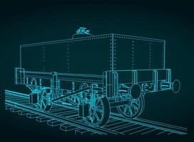 Rectangular tar tank wagon vector