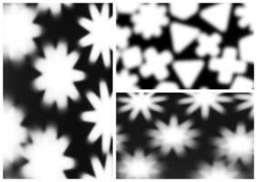 Various shadows and lights abstract illustrations Set vector