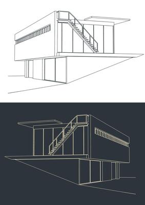 Modern house illustrations