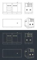 Diesel generator blueprints vector