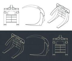 Tree grabber blueprints vector