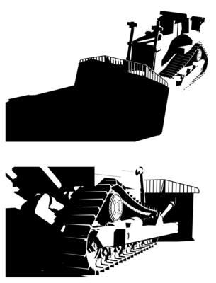 Crawler bulldozer template