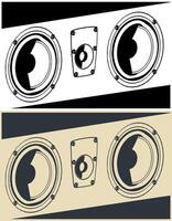 Hi-fi systems close-up vector