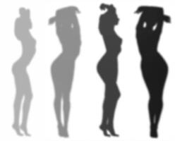 Woman's shadows Set vector