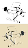 Preacher curl machine vector