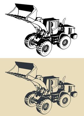 Wheel loader illustrations