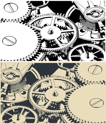 Clock mechanism close up