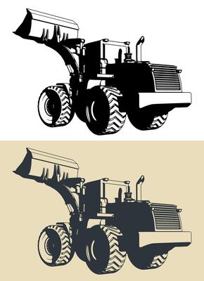 Wheel loader illustrations