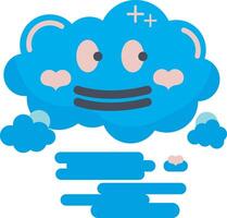 Fluffy Cloud Sky Cartoon Character Illustration Graphic Element Art Card vector