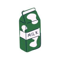 Milk package in cartoon style. Dairy product icon design. illustration isolated on white background. vector