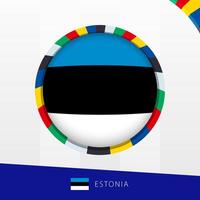 Estonia Flag with Colorful Circle Border. vector